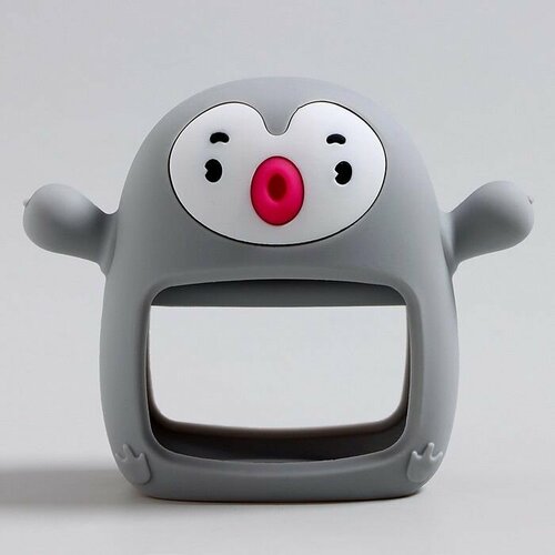 Прорезыватель зубной в форме соска c ручкой Пингвиненок цвет серый 621₽