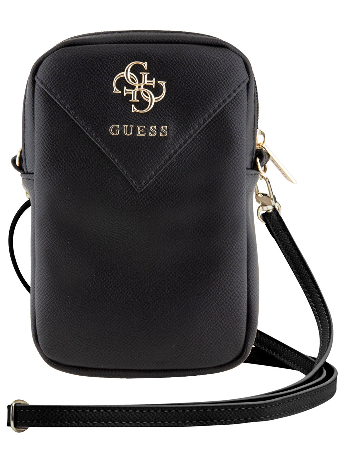 Guess для смартфонов сумка Wallet Zipper Pouch PU Grained leather 4G metal logo Black