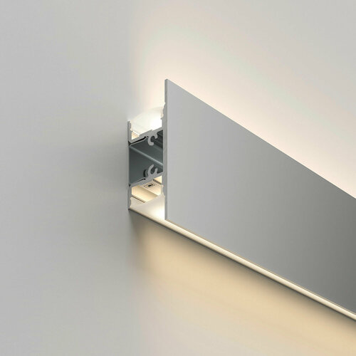 встраиваемый алюминиевый профиль для led ленты elektrostandard ll 2 alp013 под ленту 9mm Профиль накладной алюминиевый для LED ленты Elektrostandard LL-2-ALP022 (под ленту до 13,5 мм), цвет серый
