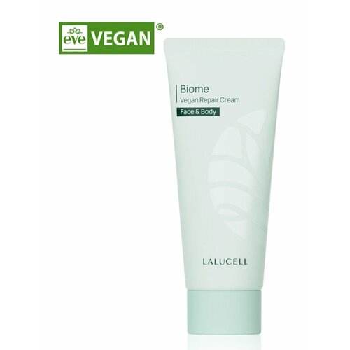 Lalucell Веганский восстанавливающий крем для лица и тела Biome Vegan Repair Cream, 100 мл
