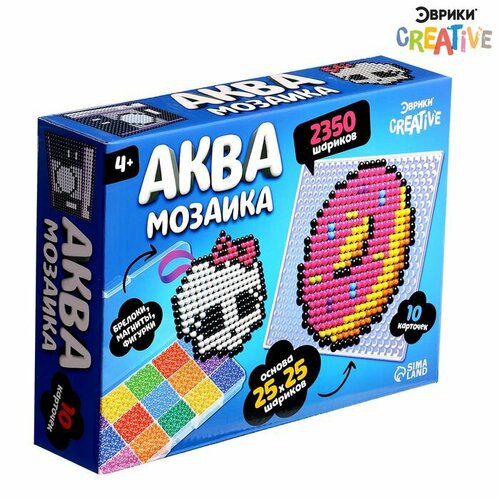 Аквамозаика в контейнере 2350 шариков 10 трафаретов 2 основы 2261₽