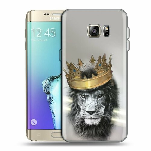 Дизайнерский силиконовый чехол для Самсунг S7 Edge / Samsung Galaxy S7 Edge Лев с короной ультратонкий силиконовый чехол накладка для samsung galaxy s7 edge с принтом оскал тигра