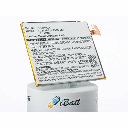 Аккумуляторная батарея iBatt 2900mAh для C11P1606 аккумуляторная батарея ibatt 2900mah для alcatel tlp030k7