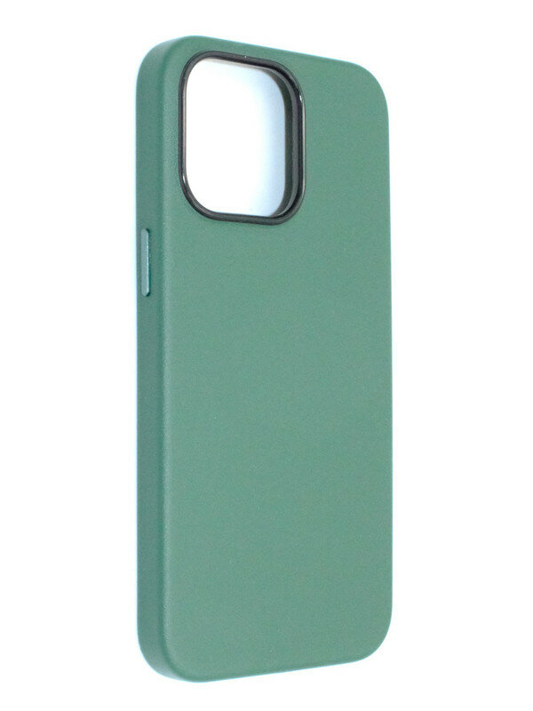 Чехол с MagSafe на iPhone 15 Pro Кожаный (New line)-Зелёный
