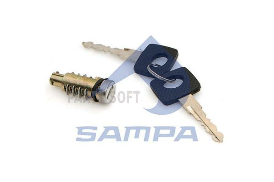 SAMPA 204.121 Личинка КАМАЗ-5490 MERCEDES Atego, Actros, Sprinter VW LT замка двери передней с ключом SAMPA