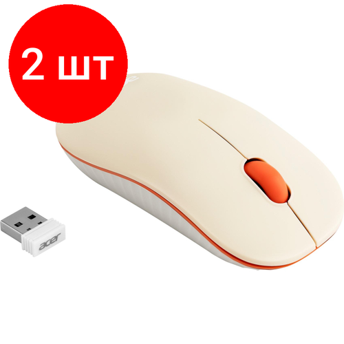 Комплект 2 штук Мышь компьютерная Acer OMR200 бежевый 1200dpi3but WLS ZL MCEEE022 816100₽