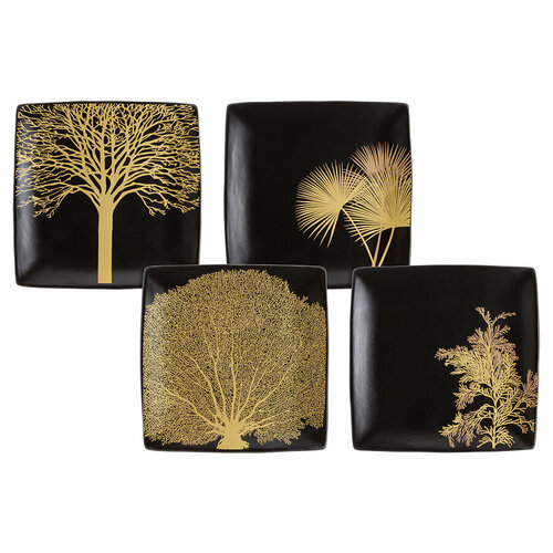 Набор тарелок Singapore чёрный 21x21 см 4 шт 1498₽