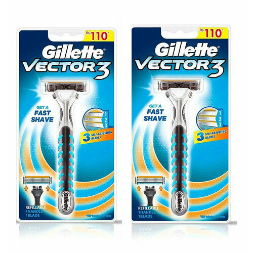 Бритвенный станок Gillette, Vector3, с 1 сменной кассетой, 2 уп.