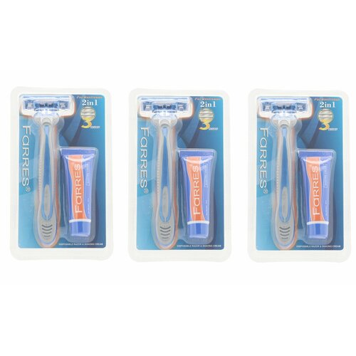 Farres cosmetics Станок для бритья с 3-мя лезвиями крем для бритья 10 мл 3 уп 839₽