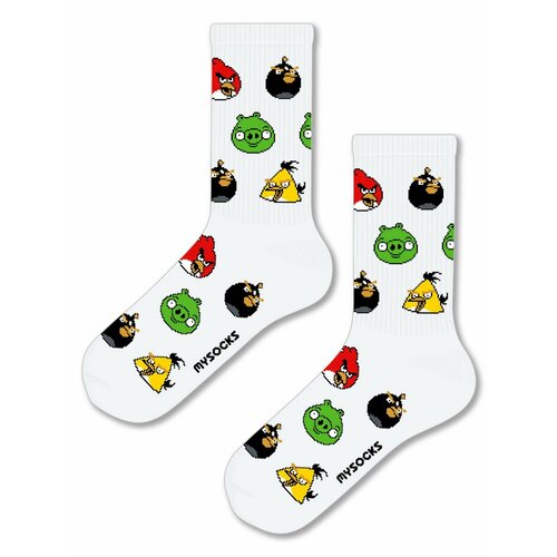 Носки MySocks, размер 36-43, белый angry birds птичье амигуруми своими руками