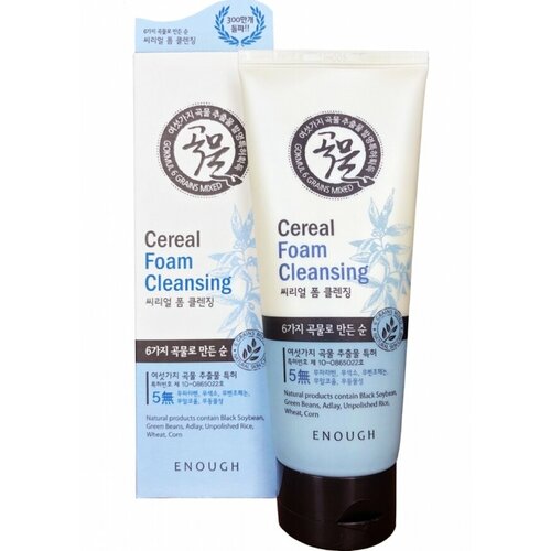Enough, Пенка для умывания лица 6 Mixed Cereal Foam Cleanser 180мл