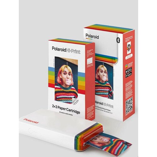 Карманный фотопринтер Polaroid Hi-Print 2x3, комплект с фотобумагой 20 листов фотоальбом polaroid big 6 4 дюйма эта коллекция фотографий 4 дюйма wechat 400 вертикальная печать фотографий детский сувенирный альбом