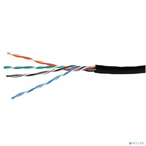 Bion Cable Кабель Кабель витая пара Bion BCL-U5510-381 U/UTP, кат.5e, 4x2x0,51 мм AWG 24, медь, одножильный, PE, для внешней прокладки, 305м, черный чёрный