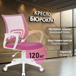 Кресло Бюрократ CH-W695NLT розовый TW-06A TW-13A сетка/ткань крестовина пластик пластик белый