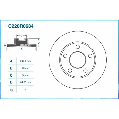 CWORKS C220R0684 Диск тормозной задний