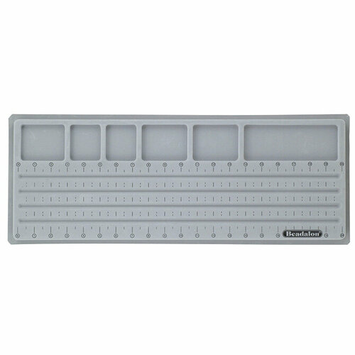 Доска для сборки бус, 54х20.5 см, Beadalon, 4 полосы, флоковое покрытие, серая