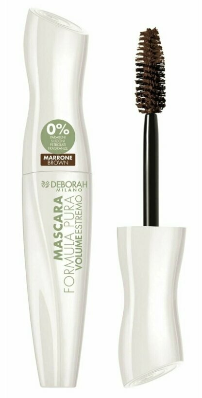 Тушь для ресниц с эффектом экстремального объема Deborah Milano Formula Pura Mascara Bio, тон коричневый, 12 мл