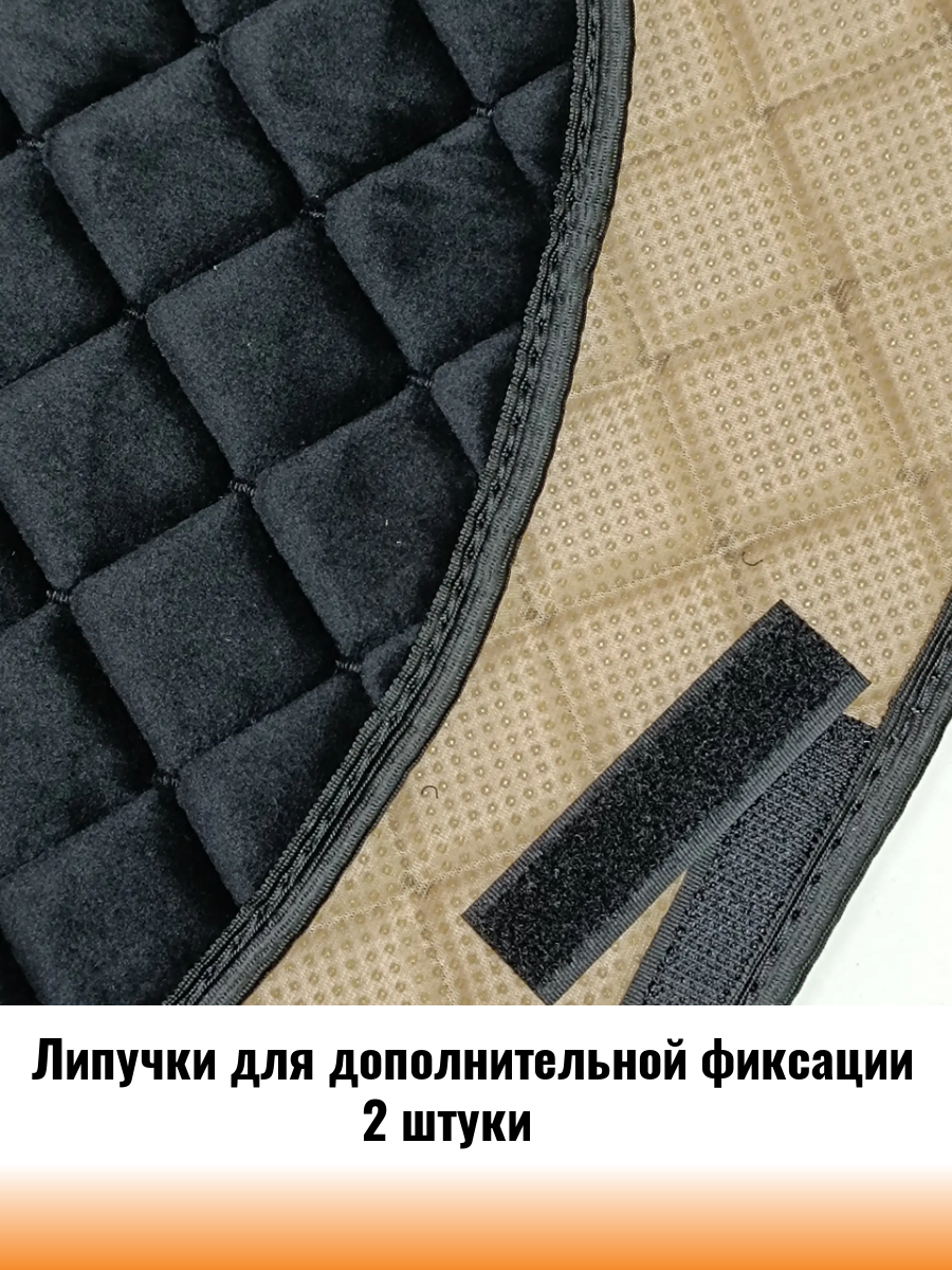 Накидка на приборную панель Газель 3302, 2003-2009 г. в, черный с черной строчкой "квадрат" велюр — фото 1