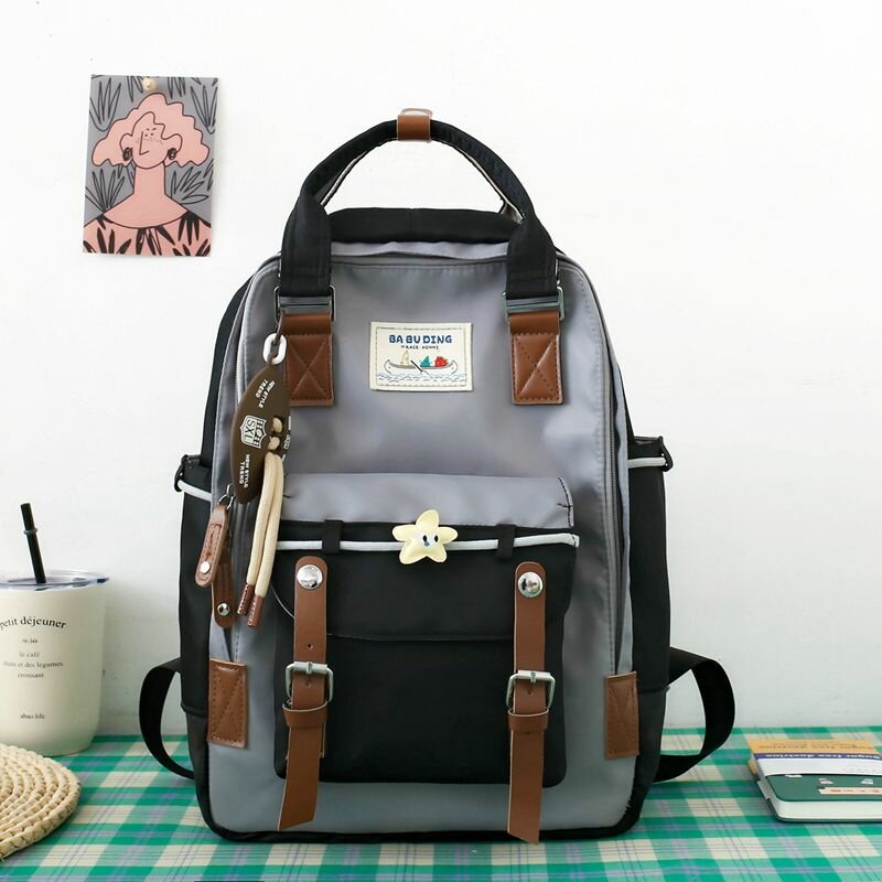 фото Рюкзак-Саквояж молодежный современный унисекс универсальный с большим количеством отделений для прогулок, школы, университета для путешествий и отдыха Бабудинг4