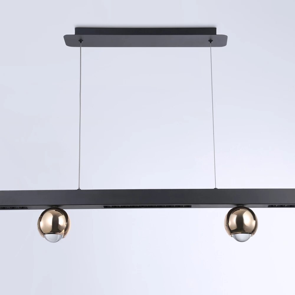 Подвесной светодиодный светильник FL5956 BK/GD черный/золото 4200K 18W 1000*70*1200 (Без ПДУ)