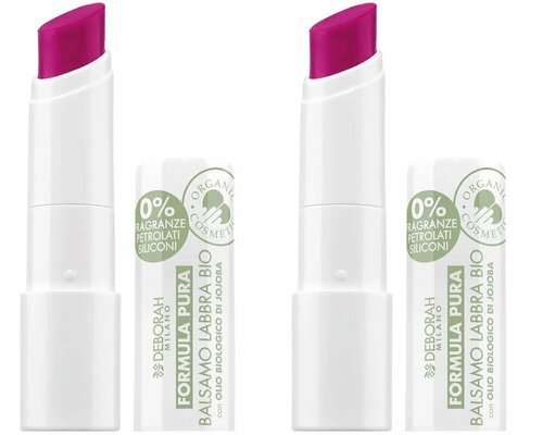 Помада-бальзам для губ Deborah Milano Formula Pura Lip Balm, тон 09 Лиловый, 3,75 гр, 2 шт