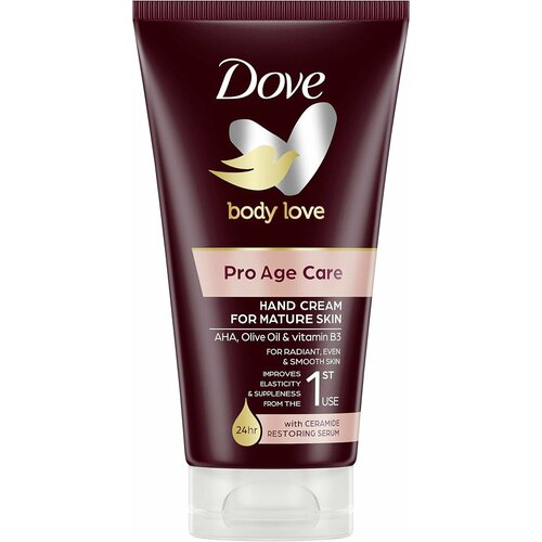 Dove Крем для рук Pro Age Care, для сухой и зрелой кожи, с AHA, оливковым маслом и витамином В3, 75 мл (из Финляндии)