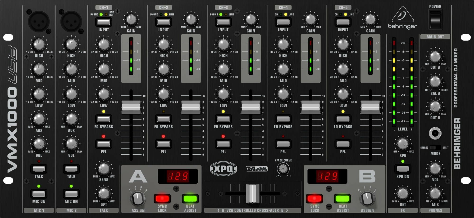 DJ микшерный пульт BEHRINGER VMX 1000USB PRO MIXER