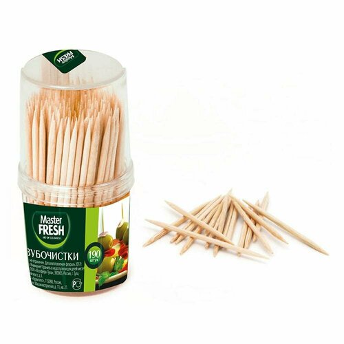 Зубочистки MASTER FRESH 190шт береза 437₽