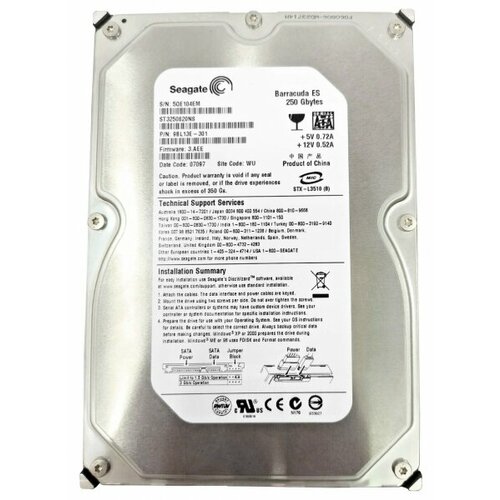 Жесткий диск Seagate 9BL13E 250Gb SATAII 3,5