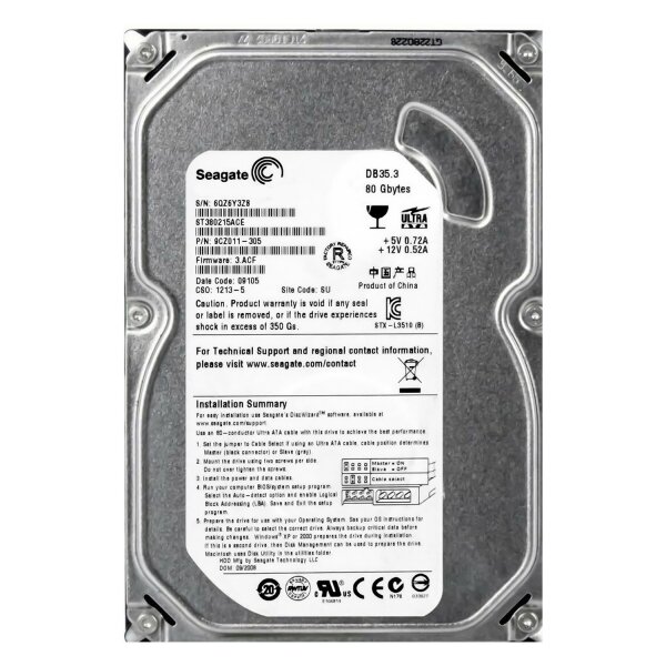 Жесткий диск Seagate ST380215ACE 80Gb 7200 IDE 3.5" HDD