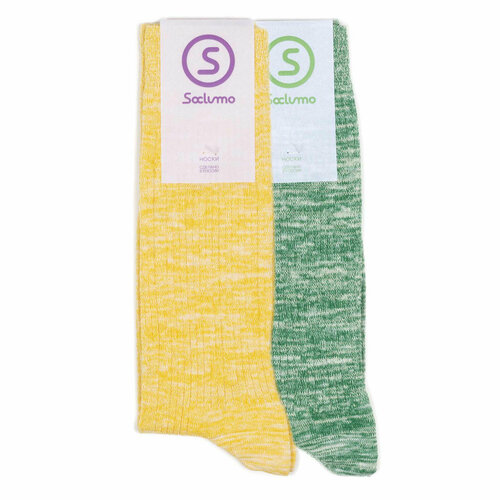 Носки Soclumo Комплект носков Soclumo 2 пары, 2 пары, размер 41-45, желтый, зеленый