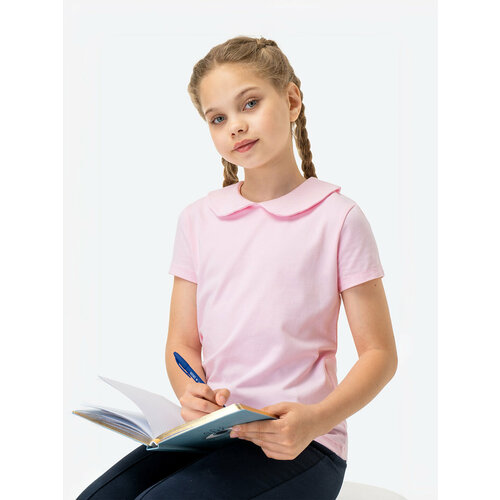 Школьная блуза HappyFox, размер 128, розовый школьная блуза розовый какаду размер 128 розовый
