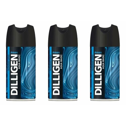 DILLIGEN Део спрей мужской Aqua Magic 150 мл 3 шт 1440₽