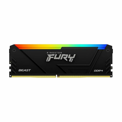 16GB DDR4 3200MHz DIMM FURY Beast Black RGB XMP KF432C16BB2A/16 CL16, 1.35V 288-pin Non-ECC модуль памяти ddr4 16gb 2 8gb kingston fury kf432c16bbak2 16 beast rgb 3200mhz cl16 1rx8 1 35v 288 pin 8gbit