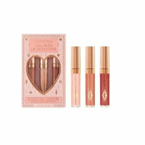 Набор мини-блесков для губ Charlotte Tilbury Collagen Lip Bath Icons Kit набор блеск для губ клубничное суфле объем 13 мл