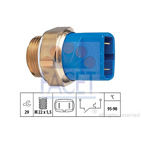 FACET 7.5032 (811959481 / 893959481) датчик включения вентилятора\ Audi (Ауди) 80-100 / a4, VW Passat (Пассат) 1.6