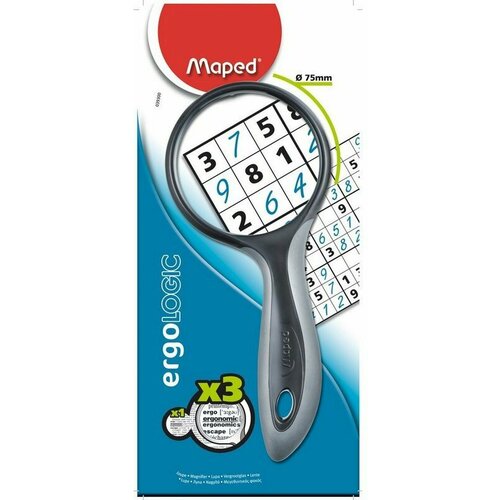 Лупа Maped ERGOLOGIC увеличениех3 диаметр 75мм эргонгомич ручка блист39300 1770₽