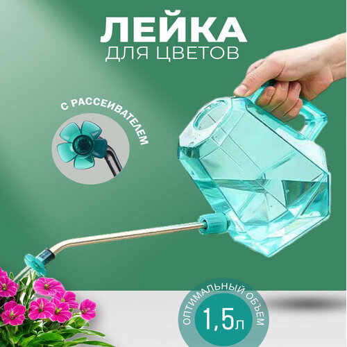 Лейка для цветов и комнатных растений с длинным носиком и рассеивателем