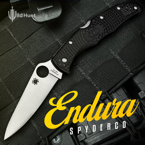 Туристический складной нож Spyderco Endura 4 Flat Black нож складной походный туристический spyderco endura 4 темляк