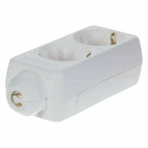 Колодка для удлинителя Защита Про 2 розетки с заземлением 3500 Вт цвет белый 774₽