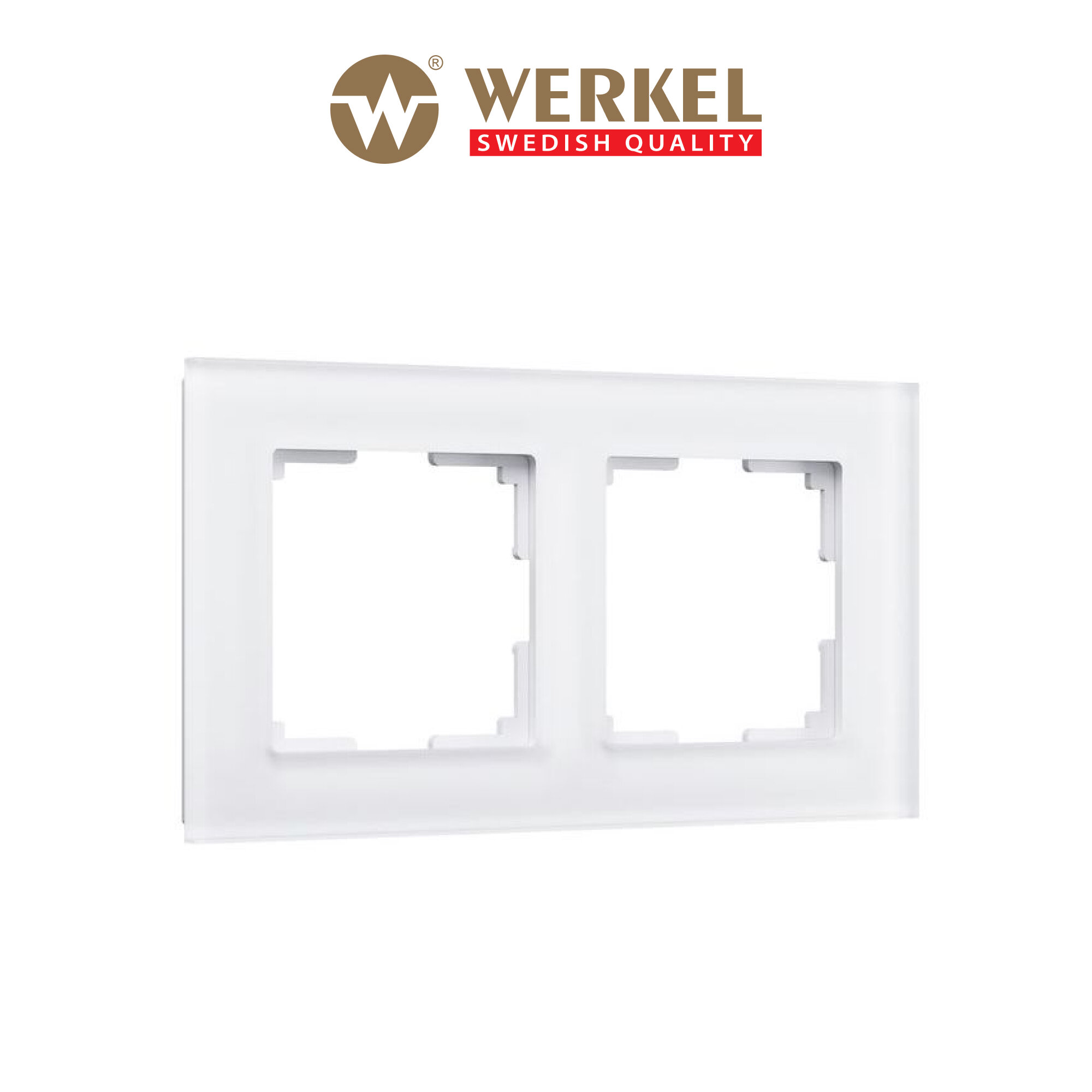 Рамка из стекла на 2 поста Werkel Favorit W0021105 белый матовый