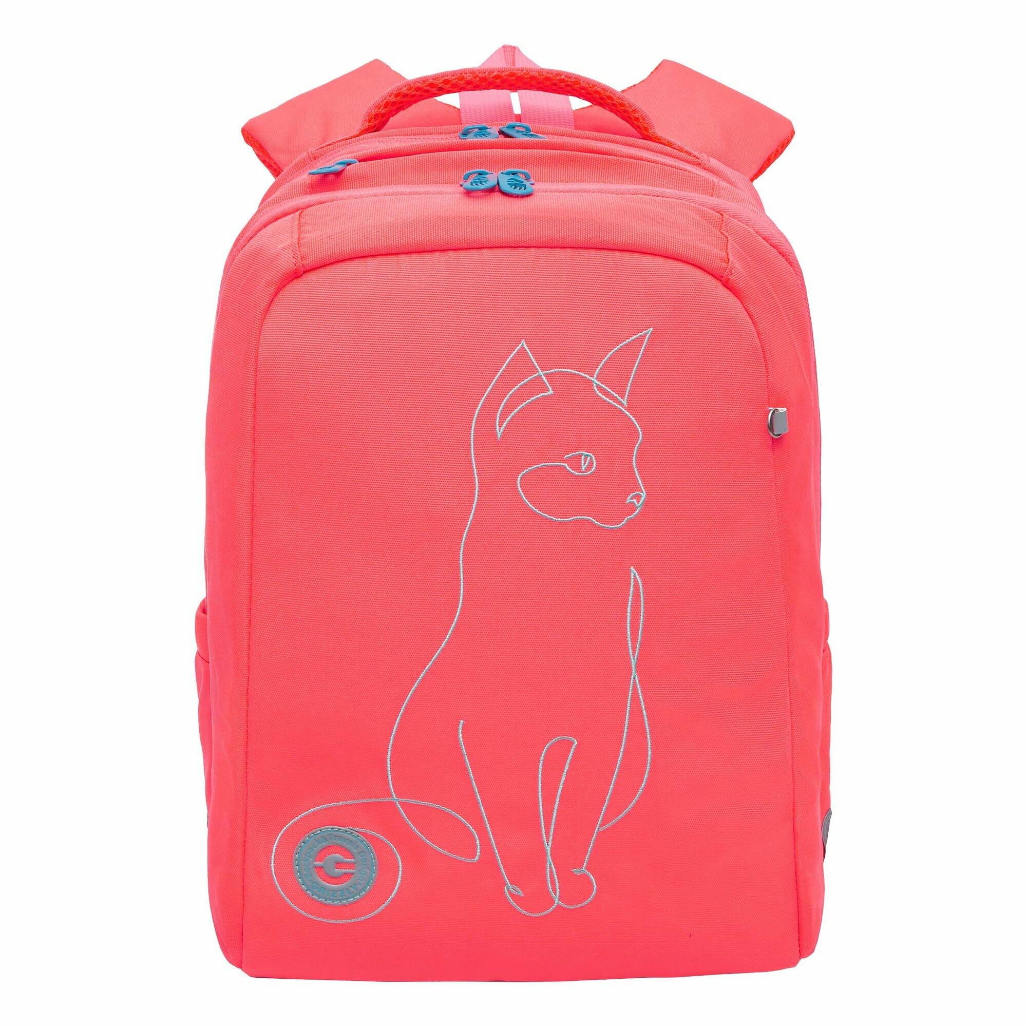 Рюкзак школьный GRIZZLY с карманом для ноутбука 13", двумя отделениями, анатомической спинкой, для девочки RG-366-2/3