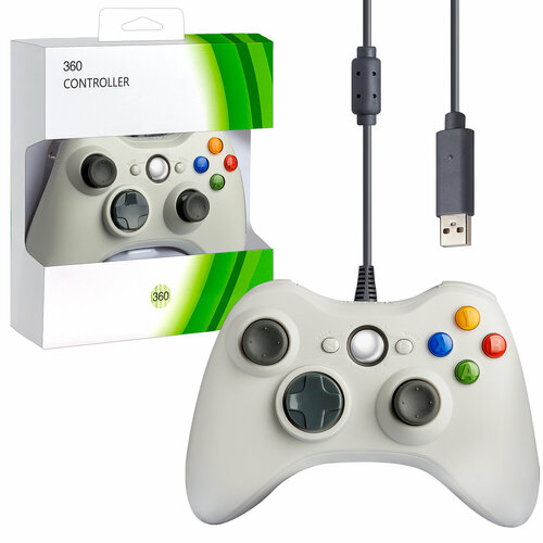 Джойстик XBOX 360 Wired Controller проводной белый no logo 93900₽