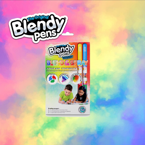 Набор фломастеров Blendy pens 12 шт. хамелеоны и аэрограф Разноцветный 22 см / бленди пенс