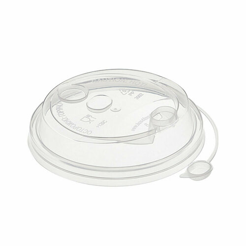 Крышка с питейником для бумажного стакана, диаметр 80 мм, глянцевая, прозрачная, полипропилен, взлп, 3002П, 1000 штук, 609229