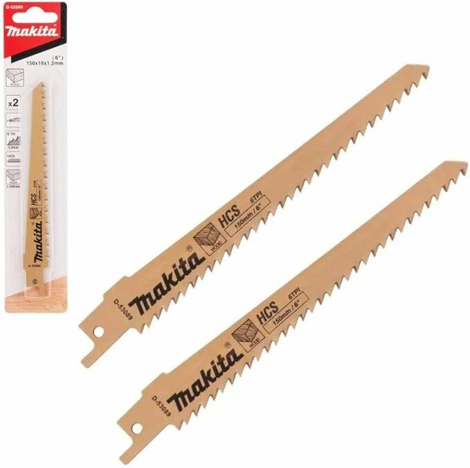Сабельная пилка для дерева 150x12x6TPI 2 шт. Makita D-53089