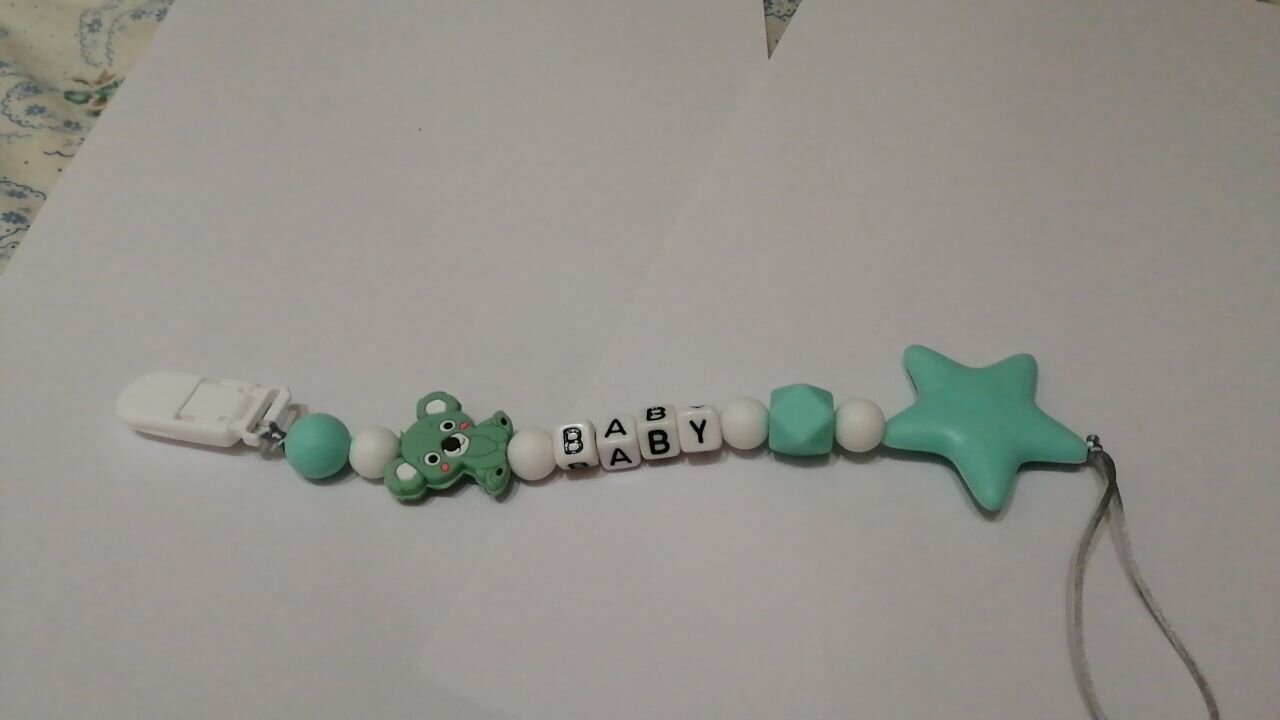 Держатель для соски "звезда" зеленый