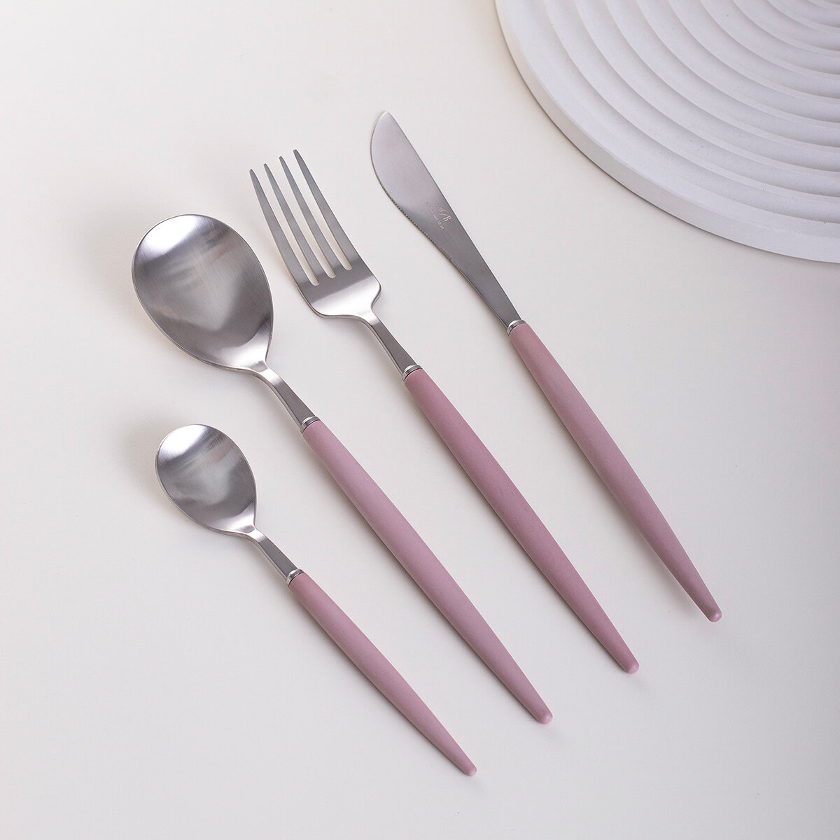 Набор столовых приборов "Арт-Деко" Silver pink, 16 предметов, 4 персоны