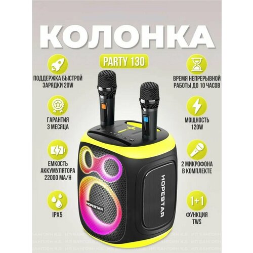 Портативная музыкальная колонка Hopestar Party 130 черная 12149₽
