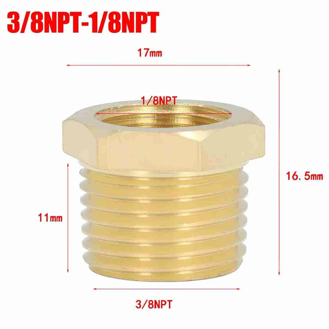 Пневмофитинги Переходник латунный 3/8 NPT (папа) для установки датчика 1/8 NPT (мама) belais #11561